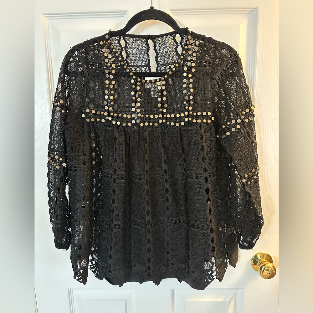 Maeve embellished black top
